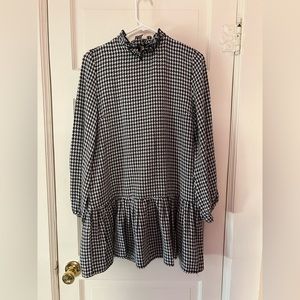 SHEIN Houndstooth Long Sleeve Dress